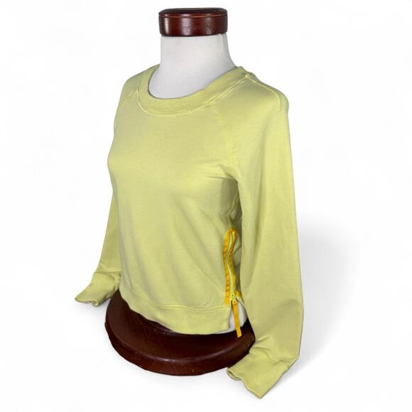 Lululemon Rejuvenate Pullover Sweatshirt 2 Yellow Zip Hem Athleisure Sporty Fit - Picture 3 of 10